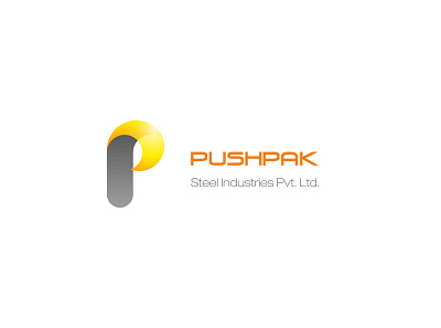 Pushpak Steel Industries Logo branding design identity illustration illustrator logo minimal type typography vector