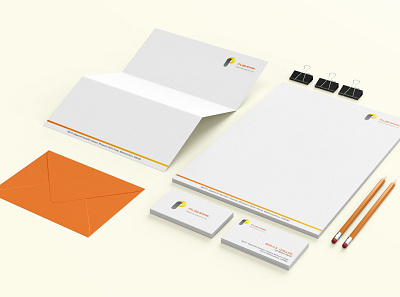 Pushpak Steel Industries Stationary design branding design identity illustration illustrator logo minimal type typography