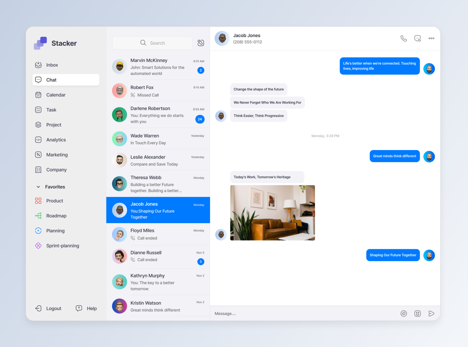 Stacker – Chat by Pavel Xudyakov on Dribbble