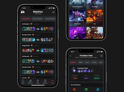 Dotabuff Mobile cybersport dashboard design ui ux