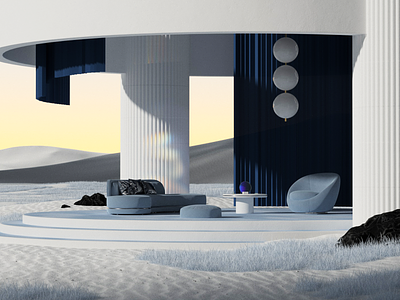 3D architecture arhitecture background branding calm futuristic illustration interior modern relax relaxing smooth sofa soft web design website website design websites