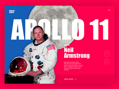 Apollo 11 - Slider Concept apollo astronaut design header moon slider space typo typography ui web