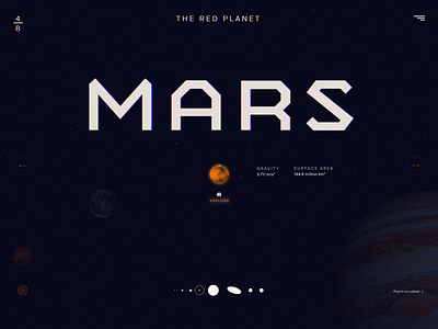 Solar System Website art direction design landing page planets solar system space typography ui universe web website