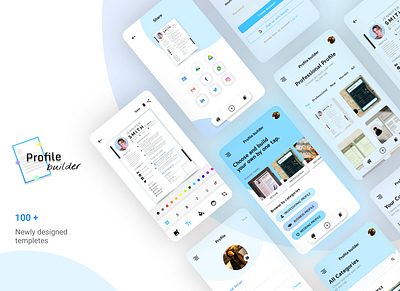 Profile Builder app Ux / UI app application biodata builder card cv mobile profectional profile resume ui ux wedding card