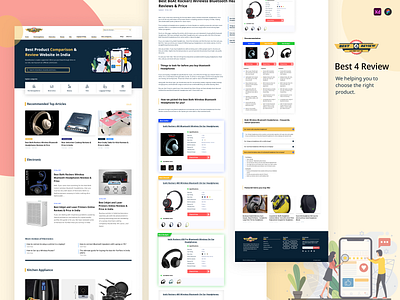 "Best4Review" - Leading Page Design figma design responsive review review page sketch ui design web design website uiux