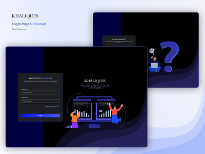 Login & Sign up - Dark Mode | Khaliques dahsbord design khaliques login login page ui