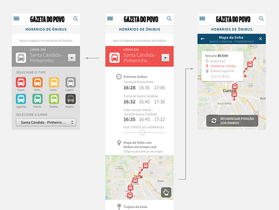 Horário de ônibus de Curitiba app bus app information design mobile app design mobile design public transport ux