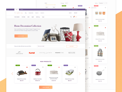 E-commerce Website Home and Products Pages brand catalog design e commerce products shop shopping store ui ux web zajno