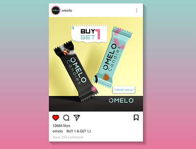 OMELO | Candy social media design ads design ads designer branding candy social media design graphic design illustrator instagram design logo social media design social media designer