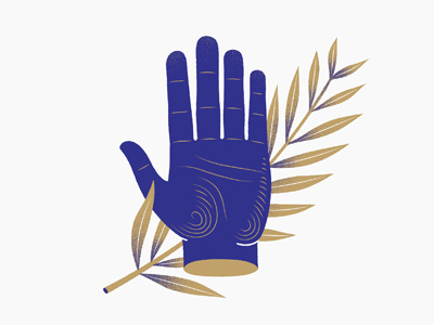 Blue Hand hand palm symbol