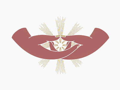 Inner Guide design eye geometric gold graphic design hands illustration logo red symbol symbol icon