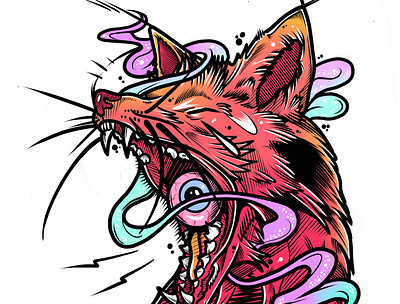 Crying Fox art artwork bold cartoon comic design digital art drawing dynamic fox illustration ink modern print sketch tattoo art visual art