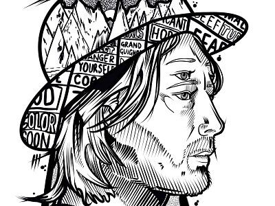 Thom Yorke art artwork bold design drawing graphic design illustration ink inking line art lines lining portrait print radiohead sketch tattoo art