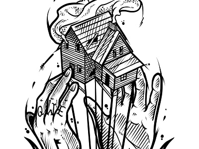 Safe Home artwork comic design digital art drawing graphic design illustration ink linework lining print sketch tattoo art vvisual art