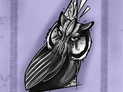 Mystic Owl art artwork design digital art drawing graphic design illustration ink line art owl poster print sketch tattoo art tattoo design visual art