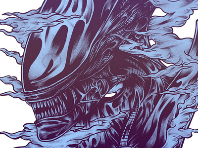 Run. Hide. Survive. alien art artwork drawing illustration linework sketch traditional xenomorph