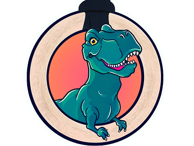 Gymnastic T-Rex. dinosaur illustration t rex
