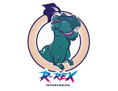 R-Rex badge badges dino dinosaur illustration t rex