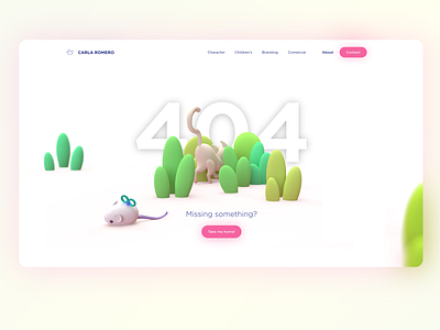 404 page 3d 404 cat challenge concept dailyui illustration learning ui uidesign webdesign website