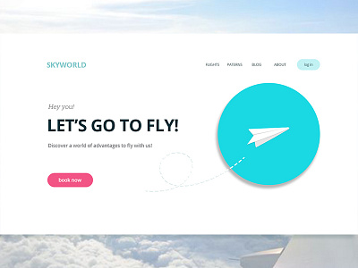 Landing page Daily UI #003 03 dailyui fly landing page plane ui