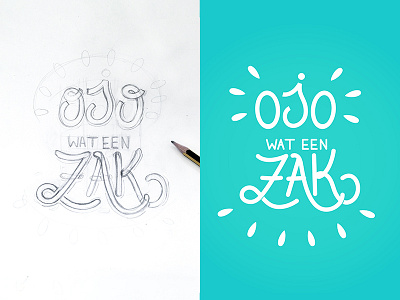 Ojo wat een zak! design digital font handwritting illustration lettering type