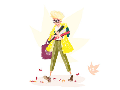 Autumn girl autumn character girl illustration