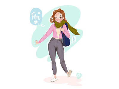 Flor! character character design disney style girl illustration