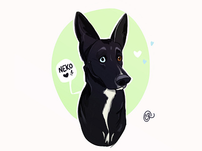 Introducing Neko animal dog doggo drawing friend illustration portrait