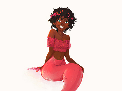 Day 2 Floral Mermaid challenge character illustration may mermaid mermay