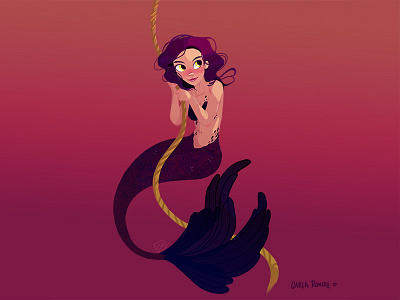 Rope Mermaid carla romero challenge dark illustration instagram magic mermaid mermay rope