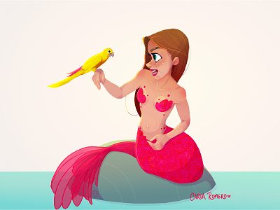 Tropical Mermaid carla romero challenge illustration instagram magic mermaid mermay parrot tropical
