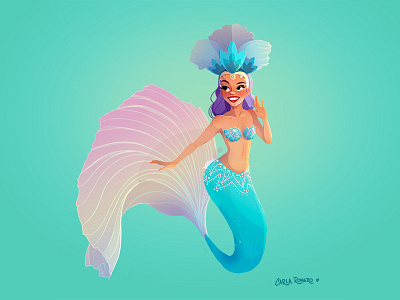Carnival Mermaid brazil carnival challenge character design girl illustration may mermaid mermay samba