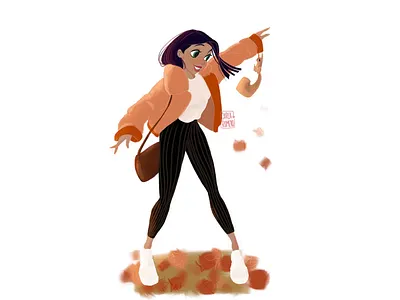 Cozy season autumn character cozy fall fashion illustration outfits season squirrel visdev