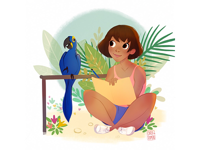Macaw animals birds brasil character drawing friends hyacinth illustrations macaw parrot visdev