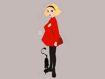 The chilling adventures of Sabrina black cat brian cat character girl illustration netflix sabrina salem witch witching
