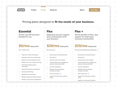 Spur Pricing Page