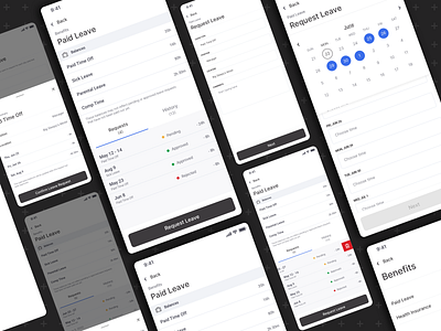 Spur Mobile App - Paid Leave Management balance benefits hr hrms paid leave paid time off payroll pto request sick leave vacation