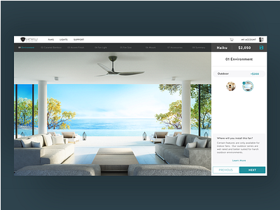 Select Environment b2c ceilingfan desktop ecobee fan nest smarthome webdesign