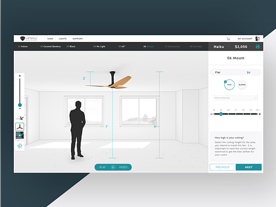 Select Ceiling Height b2c ceilingfan desktop ecobee fan nest smarthome webdesign