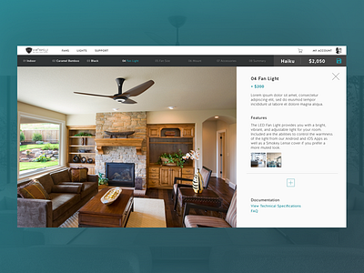 Light Kit Info b2c ceilingfan desktop ecobee fan nest smarthome webdesign