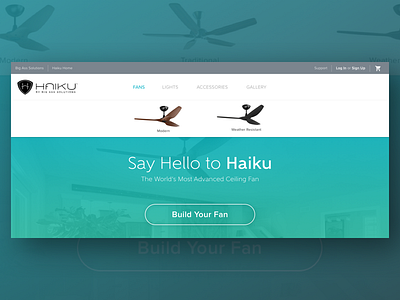 Product Site Nav b2c ceilingfan desktop ecobee fan nest smarthome webdesign