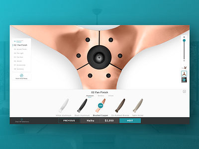 Fan Finish Concept cart ceilingfan checkout desktop ecobee ecommerce fan nest smarthome webdesign