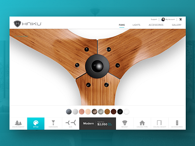 Fan Finish Concept cart ceilingfan checkout desktop ecobee ecommerce fan nest smarthome webdesign