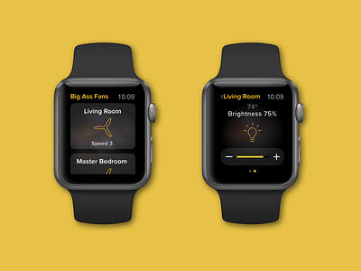 More Watch App apple watch apple watch design black and yellow ceilingfan design fan illustration smart watch smarthome ui watch