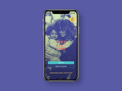 SBS App Welcome Screen duo tone duotone image background landing page mobile app design non profit sign in splash screen ux design ux ui visual design visual identity welcome