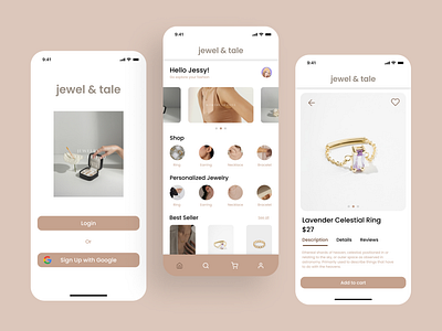 Jewelry Shop Mobile App app design ui