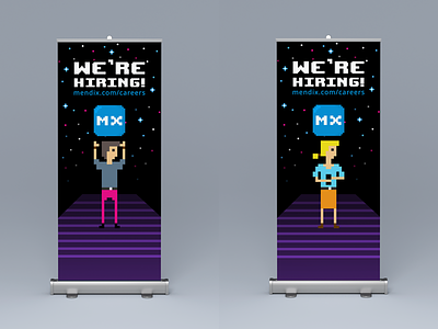 React Amsterdam Rollup Banners 80s hiring mendix pixel pixelart react retro