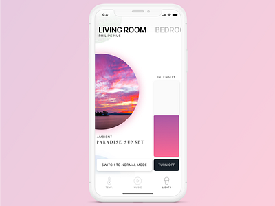 Smart Home : Light Control Exploration 2 app app concept connected control center controler ios app iot light light bulb maxime frere smart smart home smart house ui design