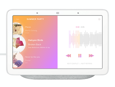 Music Player Concept for Nest Hub Max google music music player nest player ui