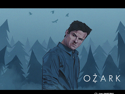 Jason Bateman digital art fanart illustration netflix ozark